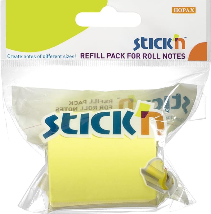 Stick'n Roll note - 50mmx10m - Navulling - Neon geel - Sticky notes tape