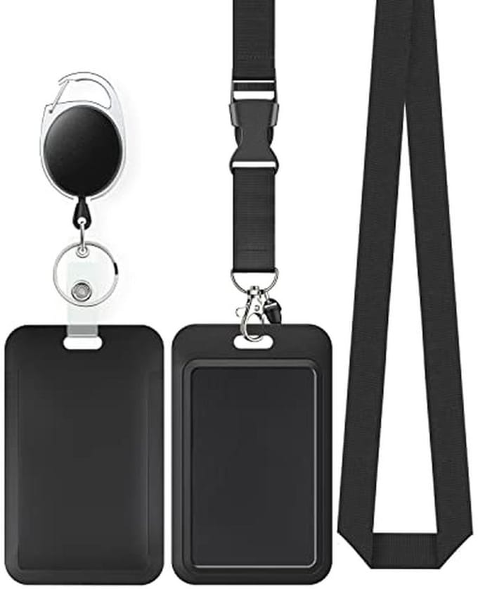 Verticale ID-kaarthouder met Badge Reel en Lanyard