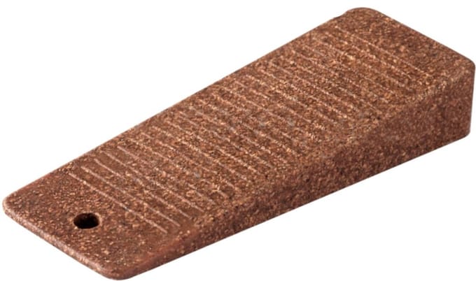 Flexibele siliconen deurstopper - kurk-look - 9.5 x 1.6cm - wig-vorm