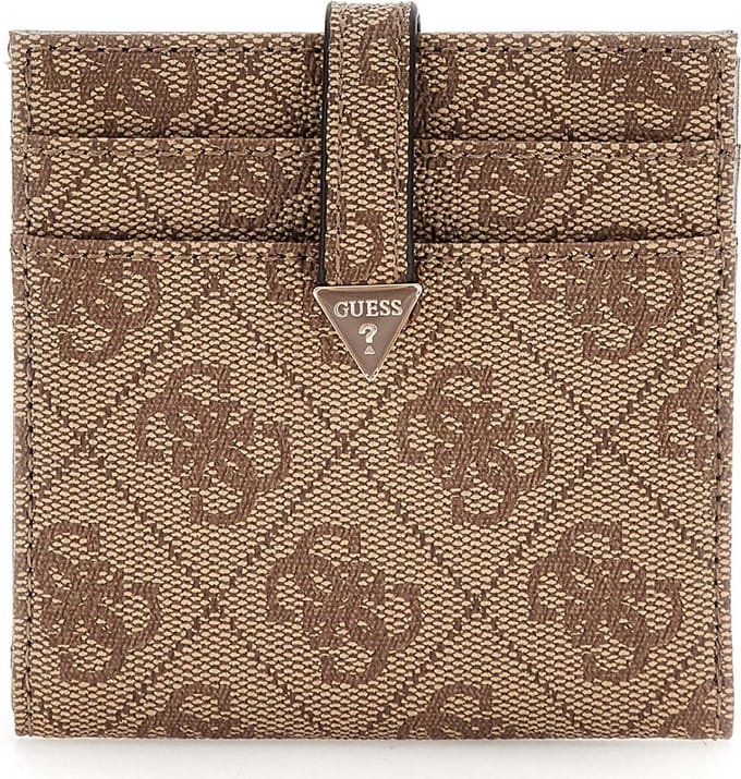 GUESS Kaarthouder Eco Erica Tab Card Case Latte Logo Lichtbruin