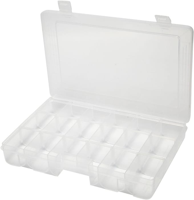 Opslag doos, afm 27x19 cm, gatgrootte 5x4,5 cm, 1 stuk