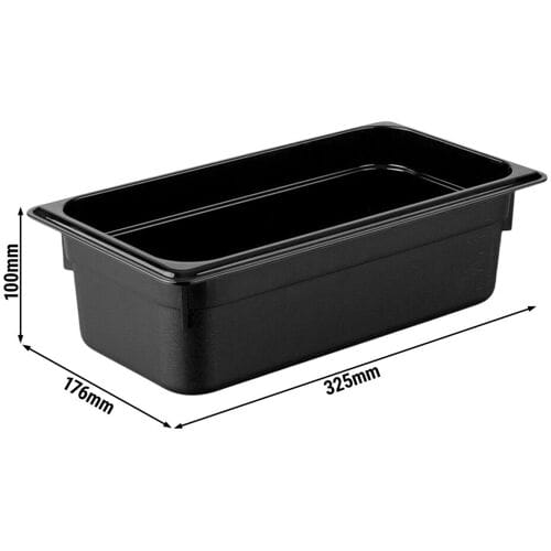 GGM Gastro (12 Stück) Polycarbonat-Behälter GN 1/3 - Schwarz - Höhe: 100mm Zwart