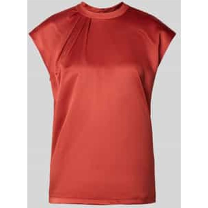 T-shirt met kapmouwen van materiaalmix