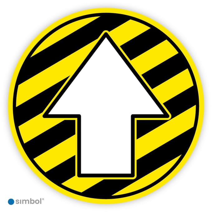 Simbol® - Vloerstickers Looproute met Pijl - Anti-Slip - Formaat ø 40 cm.