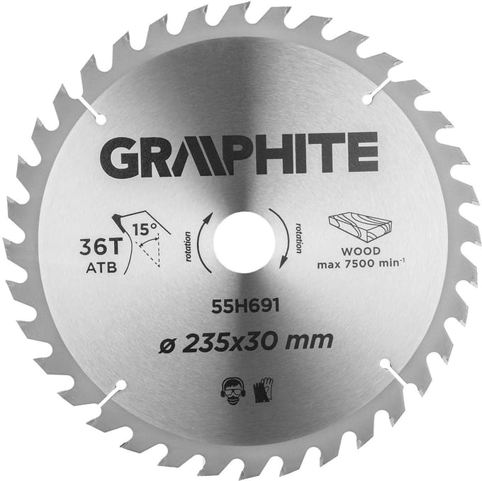 Graphite 55H691 - Zaagblad - 235mm - Widiatanden - Carbide