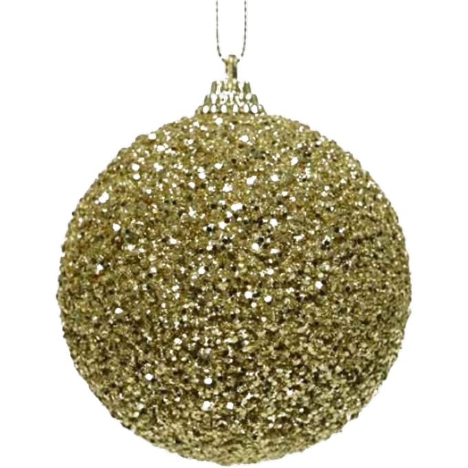 Decoris Gouden Kerstbal met glitter