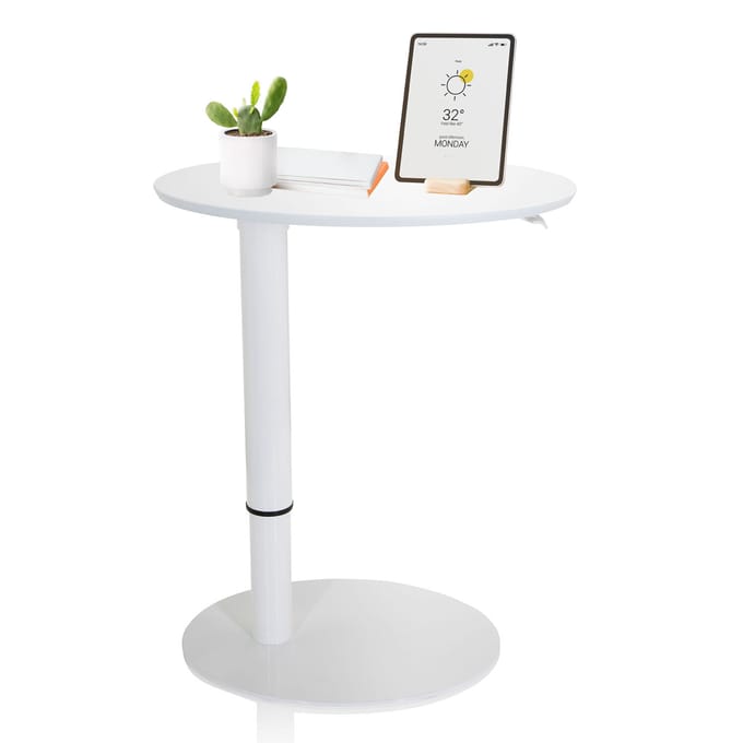 Zit-statafel STAND III 65 x 50 cm ovaal wit hjh OFFICE