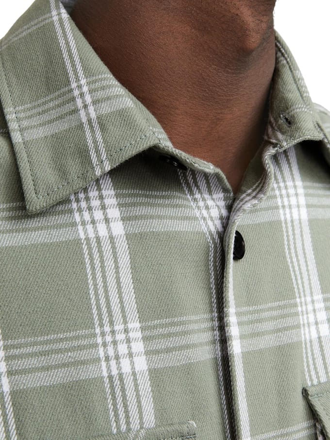 Jack & Jones Overhemd Jprccroy Spring Check Overshirt L/s 12251117 Lily Pad/comfort Fi Mannen Maat - S