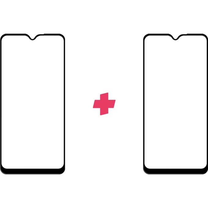 DuoPack: Samsung Galaxy A20s screenprotector gehard glas Edge to Edge