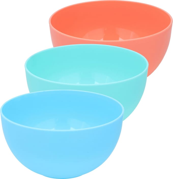 Cuisine Elegance - Set van 3x kommen - kunststof - 400ml - 12,5 x cm
