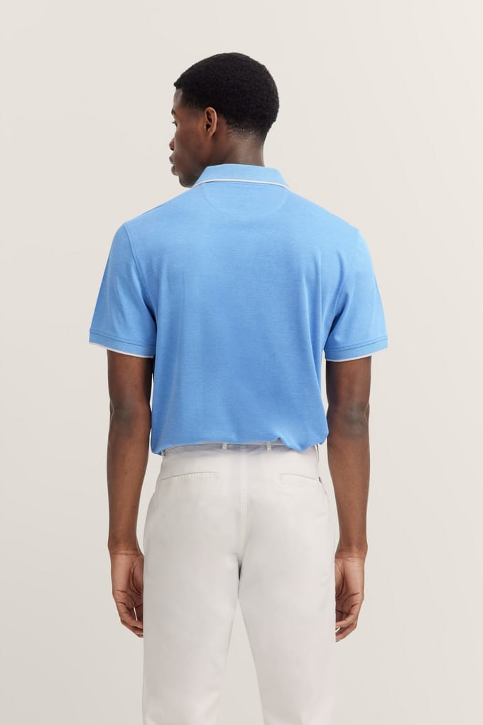 Bugatti Herren Polo met discrete contraststrepen