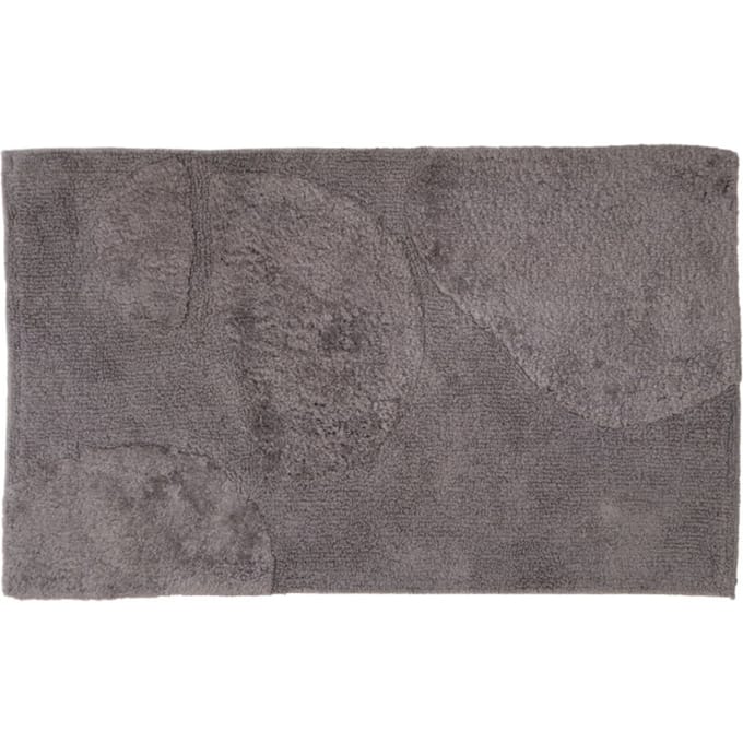 Badmat Boaz - Grey 60 x 100 cm - Katoenen Badmat met Organisch Patroon