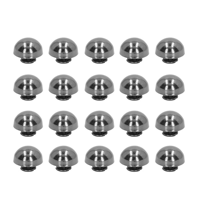 100 Set Ronde Kop Stud 15mm Geëlektroplateerd Zilver Zwart Paddenstoel Type Paddenstoelnieten voor Leer gray