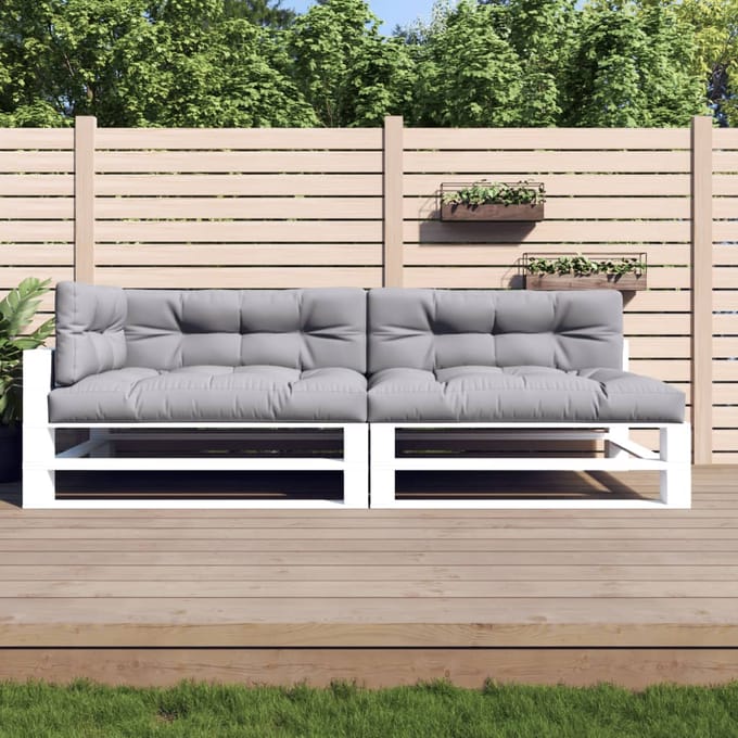 vidaXL - Palletkussens - 5 - st - stof - grijs