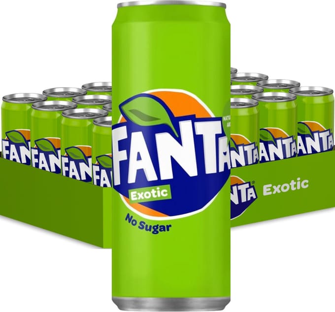 Tray Fanta Exotic - No Sugar - sleekcan - 24x33cl