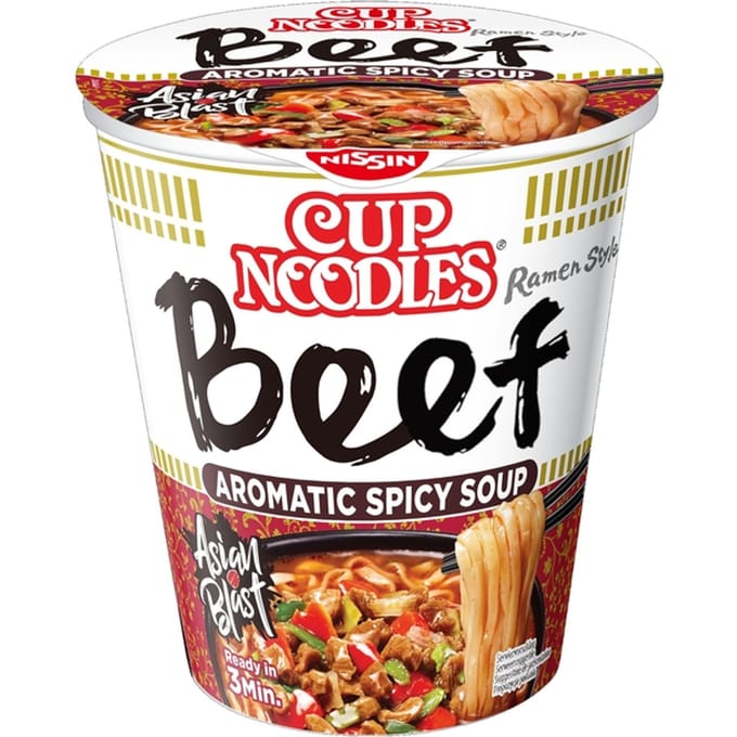 Noodles Nissin 5 spices beef cup