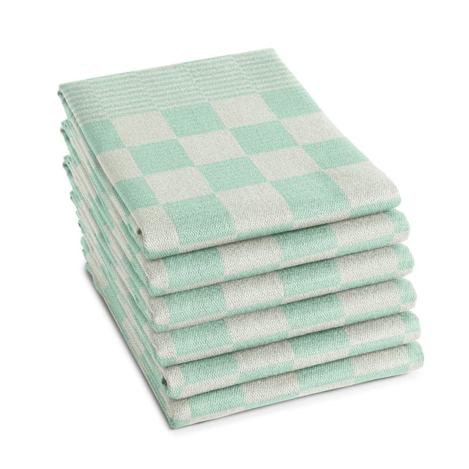 DDDDD - 6x Theedoek - Barbeque - 65x65 cm - Pastel Groen - Set van 6 stuks