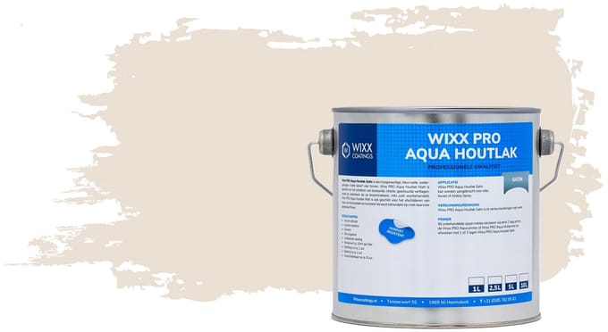 Wixx PRO Aqua Houtlak Satin - 5L - RAL 9001 | Crèmewit