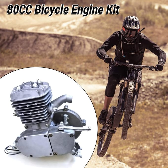 80cc Fietsmotor Kit 2-Takt Gemotoriseerde Fiets Motor Kit voor Fiets veelkleurig