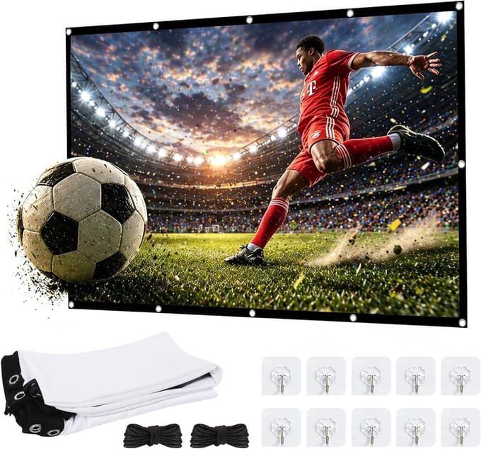 Projectiescherm - Beamerdoek HD - Thuisbioscoop Ervaring - Opvouwbaar Kreukvrij - 100 Inch 16:9 - Wit