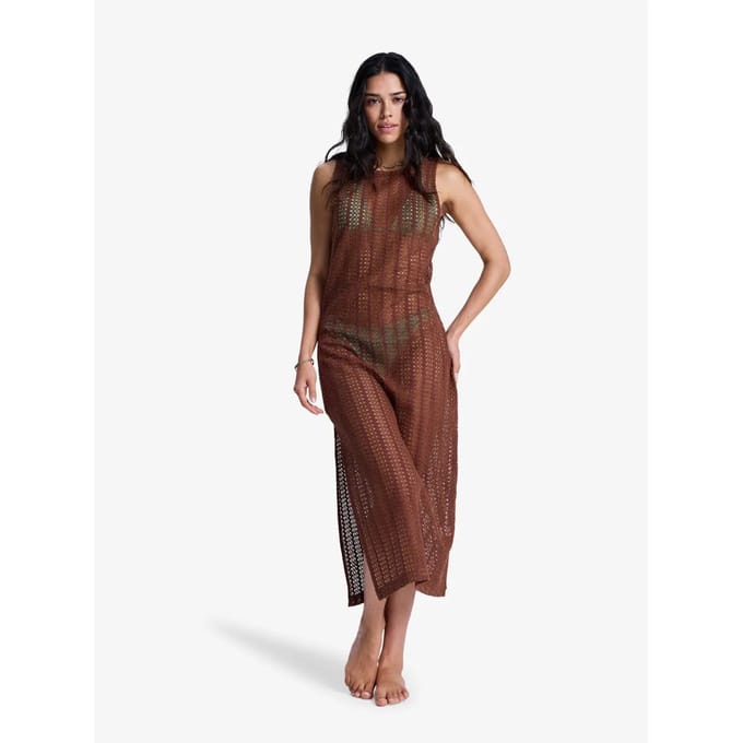 Roxy Playa Mood Mouwloze Jurk Bruin XL Vrouw