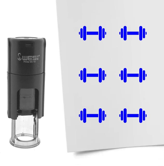 CombiCraft Stempel halter 10mm rond blauwe inkt - per 1 stuk