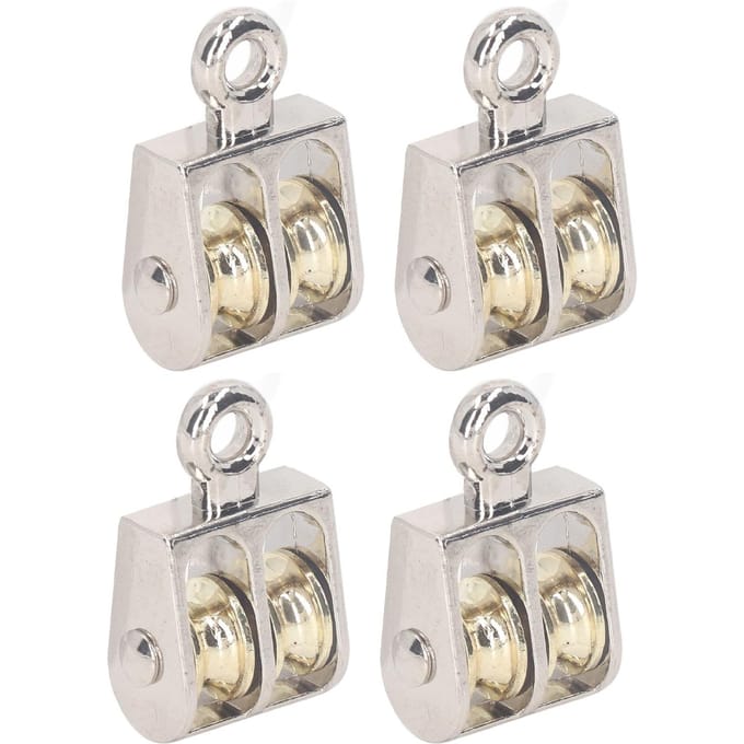 4 stuks Dubbel Katrolblok 100KG 220LBS Lager Zinklegering Kraan Hijsen Dubbele Katrol Roller
