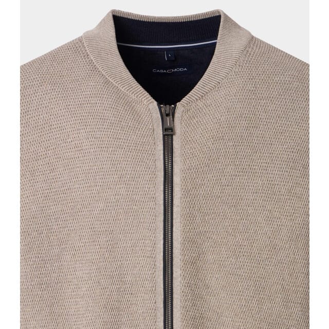 CASAMODA Vest Zip Structure Beige - Maat XL - Heren