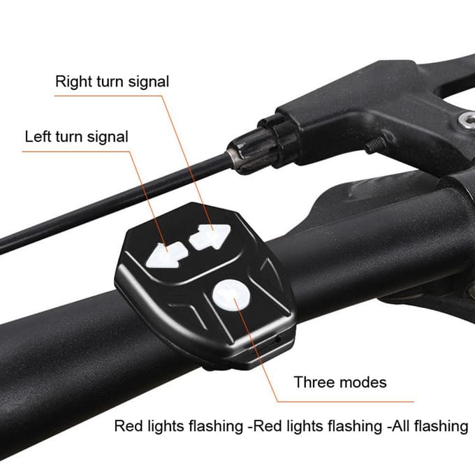 Slimme Fiets Richtingaanwijzer USB Oplaadbaar Fiets Achterlicht Achterlicht Draadloze Afstandsbediening LED zwart