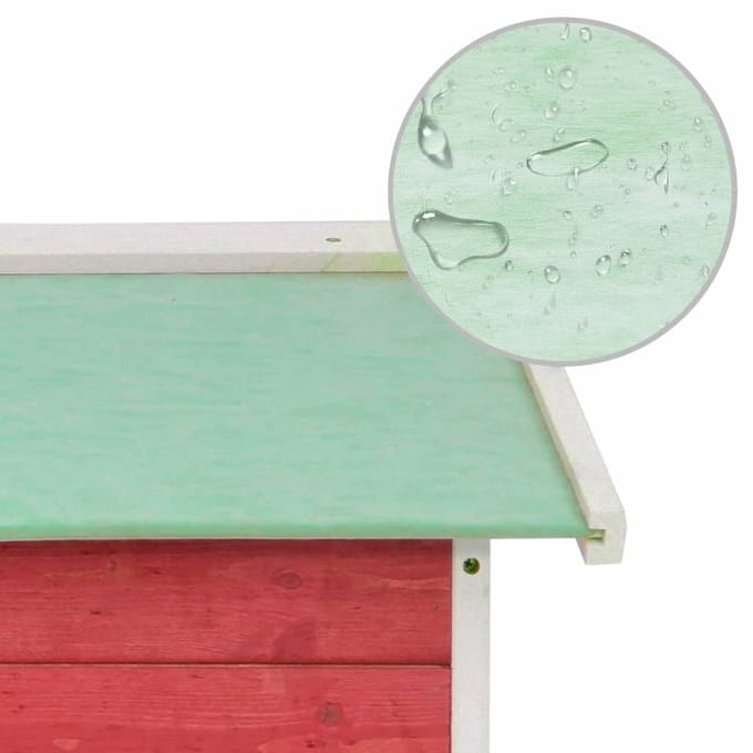 vidaXL - Overkapping - voor - grasmaaier - 72x87x50 - cm - vurenhout - rood - en - wit
