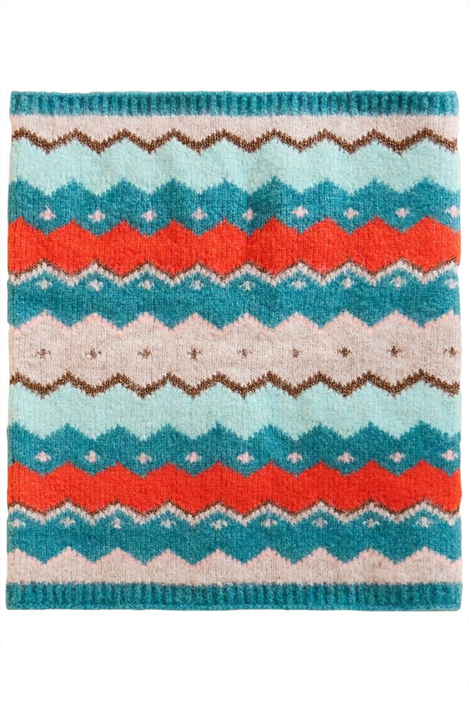 White Stuff Zig Zag Fairisle Snood Teal Multi Taglia: OS | Sciarpe Outlet | Donna | Ciano