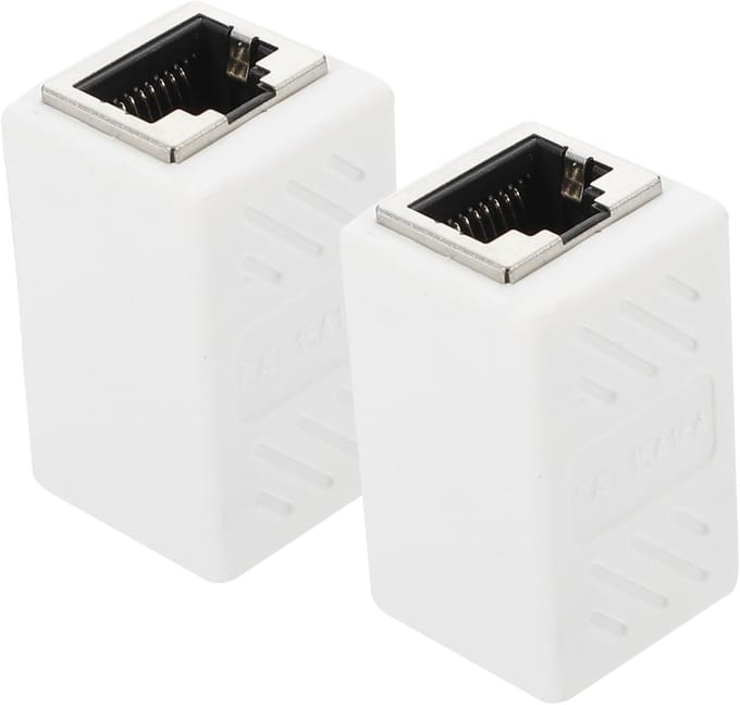 Netwerkkabel Connector - Ethernet Koppeling - Netwerk Uitbreiding - Duurzaam ABS Zinklegering - 3.5x6x2 cm - Wit