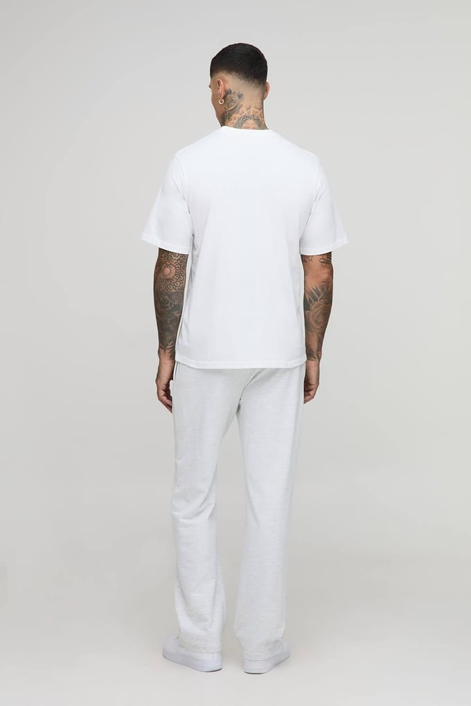 Tall Basic T-shirt met ronde hals en Regular Fit T-shirt | White | Size Medium