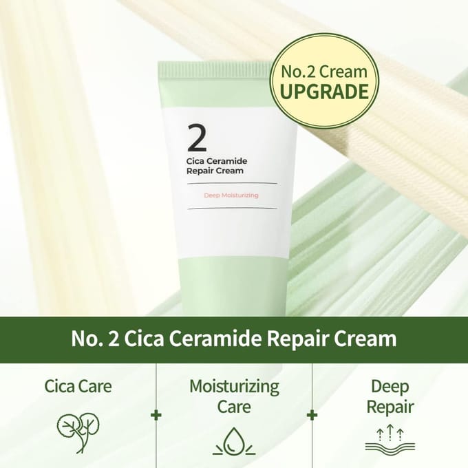 Numbuzin, No.2 Cica Ceramide Herstelcrème, 60 ml (60 ml) white