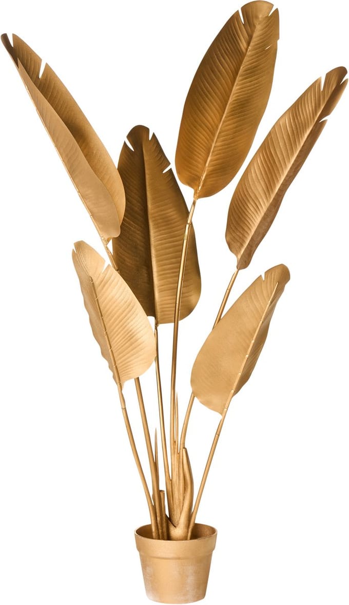 BANANA TREE - Kunstplant - Goud - 123 cm - Synthetisch materiaal