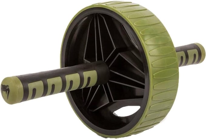 Buikspierroller - Ab Wheel - Core Training - Verstelbare Banden - 32 cm Lengte - kaki