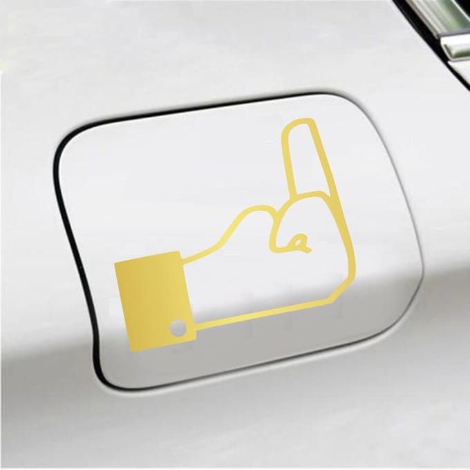 Bumpersticker - FB Middelvinger - 10 X 13 - Goud