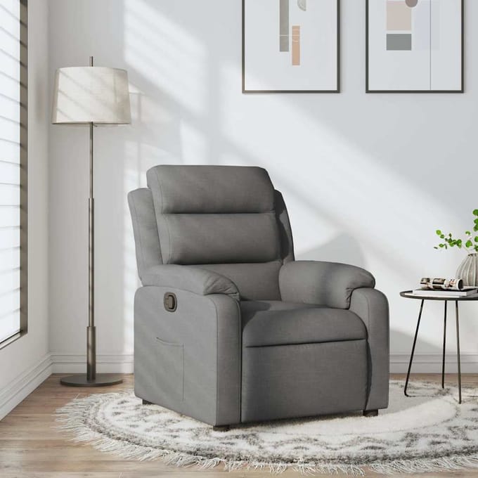 vidaXL - Fauteuil - verstelbaar - stof - donkergrijs
