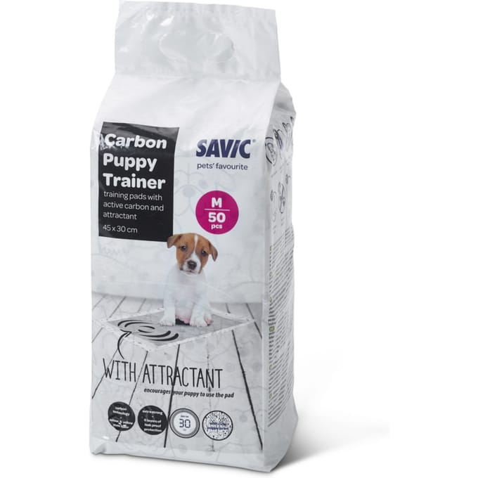50 stuks Medium (45x30cm) Savic Puppy Trainer Pads Met Active Koolstof