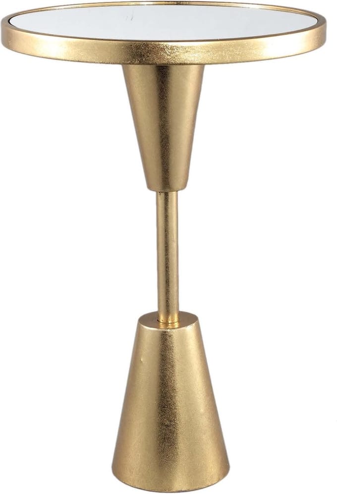 PTMD Welinda Bijzettafel - H60 x Ø40 cm - IJzer - Goud - Spiegelblad