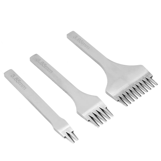 3 stuks Handwerk Leer PrO Steek 2.73.03.383.85mm Leer Beitel Gatpons Gereedschap(3,85 mm) white