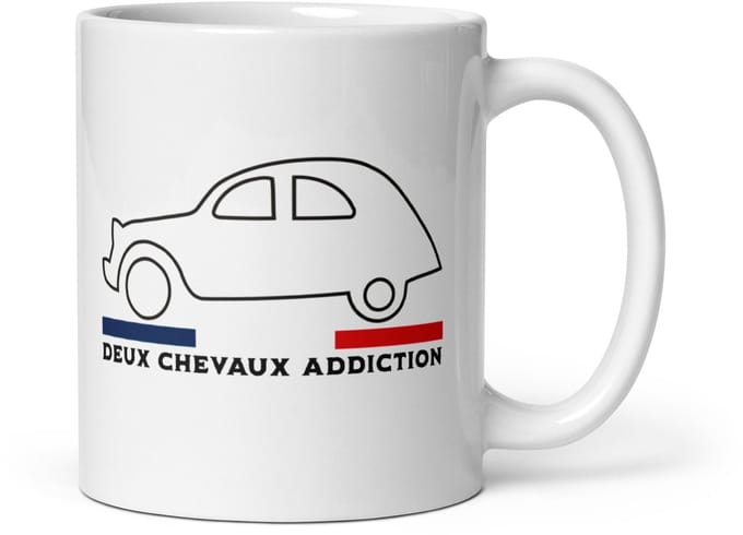 De2pktjes - Mok “Deux Chevaux Addiction” | Citroën 2CV Klassieker