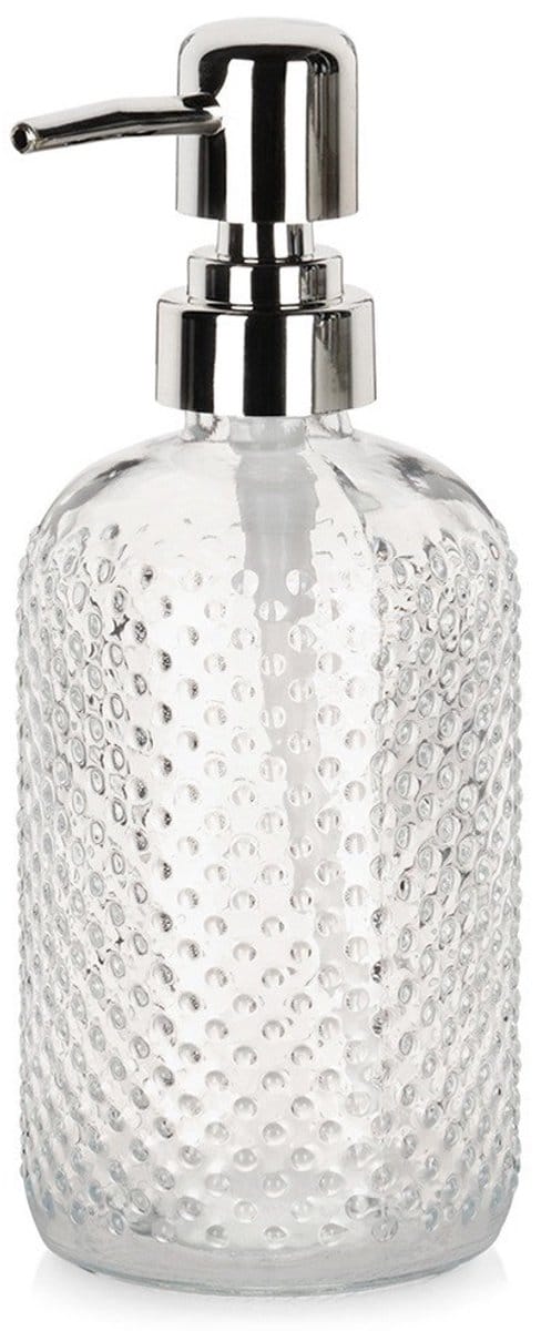 Orion Serie - Glazen Zeepdispenser - 430ml - Transparant - Decoratief Ontwerp