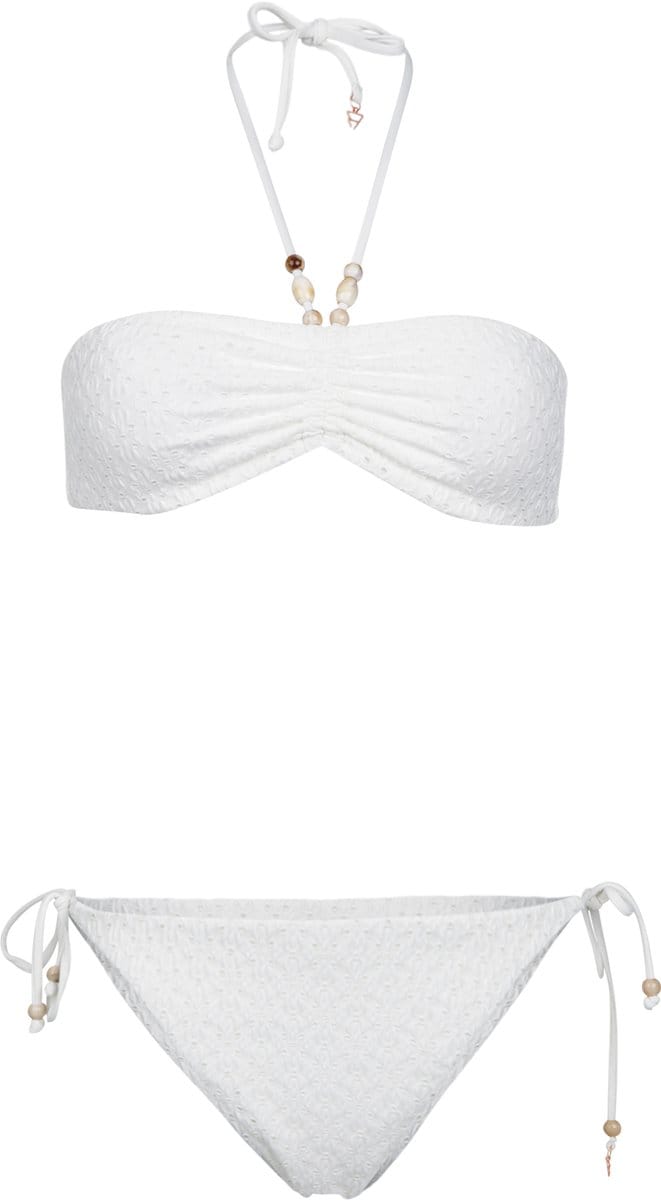 Brunotti - Suzina-Broidery - Bikini Set Snow - Dames - Bandeau Bikini Set - Multiway Bikini - 34