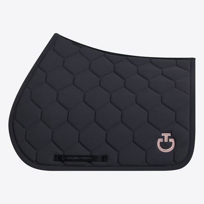 Cavalleria Toscana Quilted Jersey Perfored Zadeldek Full Charcoal