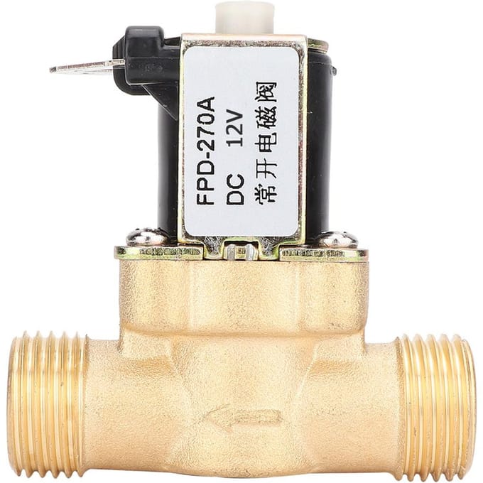 G1 2 Normaal Open Messing Solenoïde Elektromagnetische Klep Waterinlaat Schakelaar (DC12V)