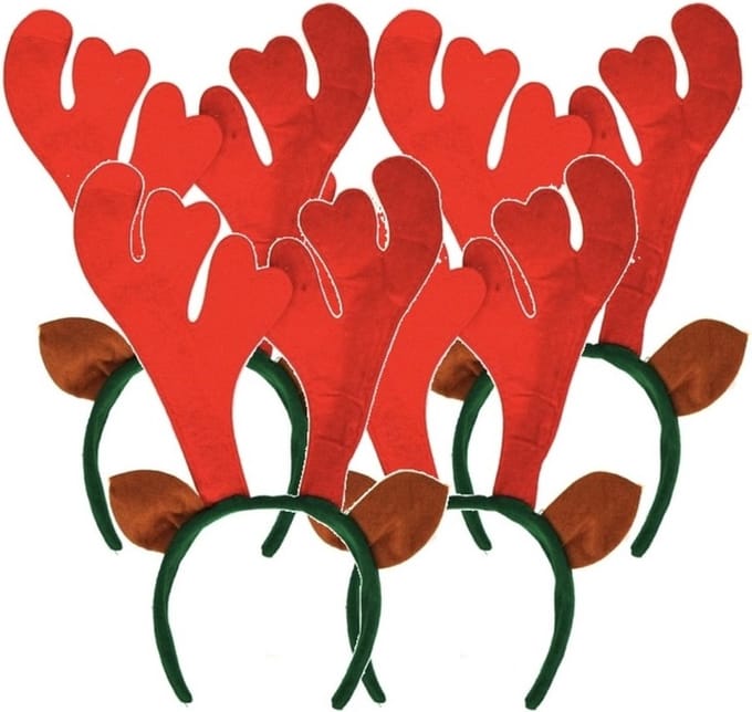 4x Rendier diadeem met oren - Diademen/Haarbanden - Kerst verkleed accessoires