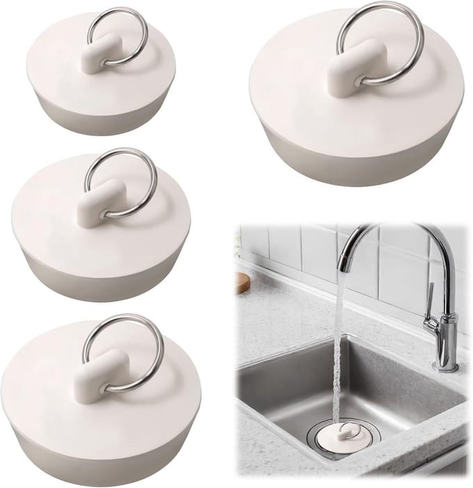 Universele Rubber Gootsteenpluggen Set - 4 Stuks voor Keuken en Badkamer
