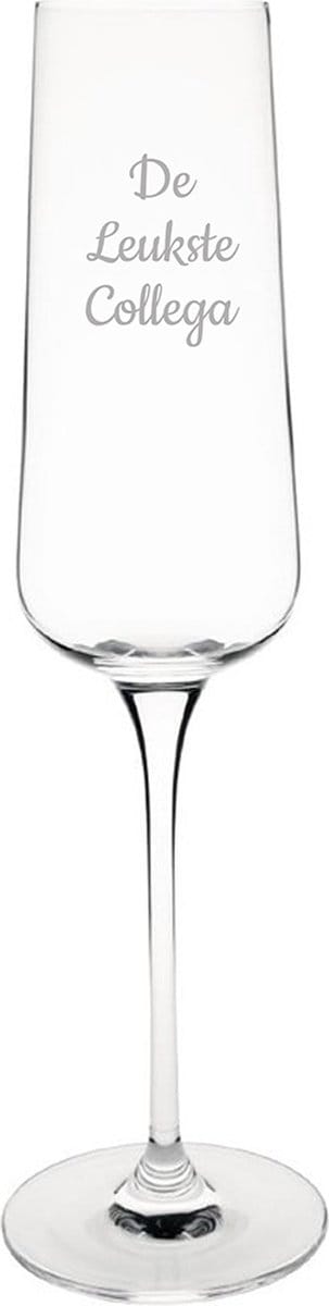 Gegraveerde Champagneglas 27cl De Leukste Collega