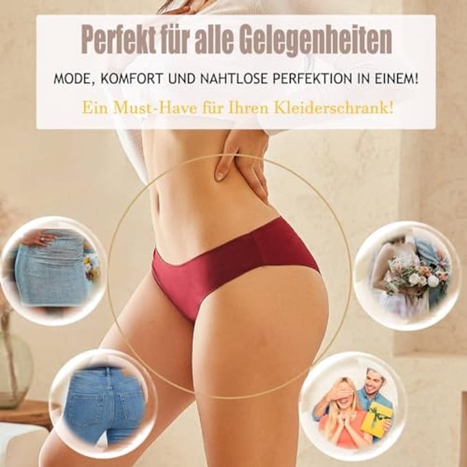 Dames Katoenen Slips - Lage Taille Ondergoed 6 Stuks